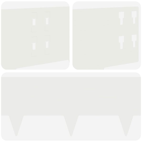 vidaXL Obrubník trávnika 50 pcs 100 x 20 cm Oceľ Biela – Obrázok 7