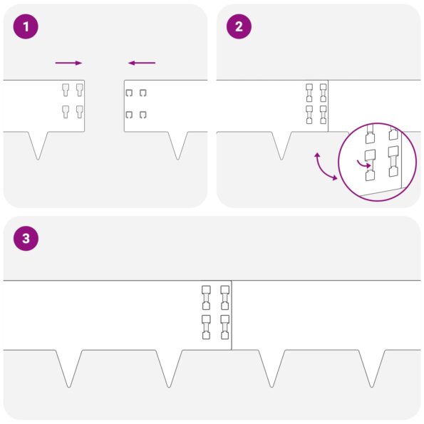 vidaXL Obrubník trávnika 50 pcs 100 x 20 cm Oceľ Biela – Obrázok 8