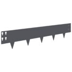 vidaXL Obrubník trávnika 10 pcs 100 x 20 cm Oceľ Antracitová – Obrázok 6