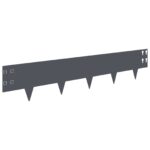 vidaXL Obrubník trávnika 50 pcs 100 x 20 cm Oceľ Antracitová – Obrázok 2