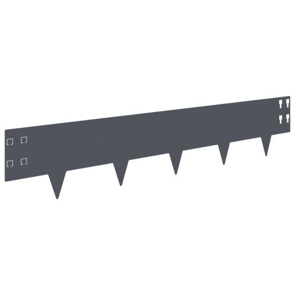 vidaXL Obrubník trávnika 50 pcs 100 x 20 cm Oceľ Antracitová – Obrázok 2