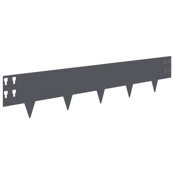 vidaXL Obrubník trávnika 50 pcs 100 x 20 cm Oceľ Antracitová – Obrázok 6