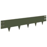 vidaXL Obrubník trávnika 10 pcs 100 x 20 cm Oceľ Olivovo zelená – Obrázok 2