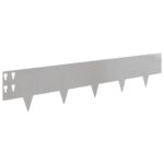 vidaXL Obrubník trávnika 50 pcs 100 x 20 cm Oceľ Strieborná – Obrázok 6