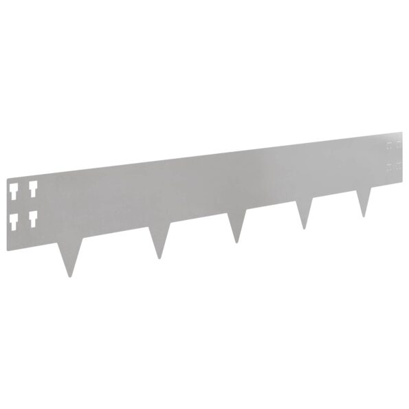 vidaXL Obrubník trávnika 50 pcs 100 x 20 cm Oceľ Strieborná – Obrázok 6