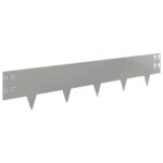 vidaXL Obrubník trávnika 50 pcs 100 x 20 cm Oceľ Strieborná – Obrázok 2