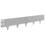 vidaXL Obrubník trávnika 50 pcs 100 x 20 cm Oceľ Strieborná – Obrázok 6