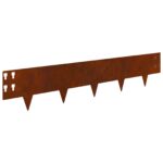 vidaXL Obrubník trávnika 10 pcs 100 x 20 cm Oceľ Hrdzavý – Obrázok 7