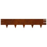 vidaXL Obrubník trávnika 30 pcs 100 x 20 cm Oceľ Hrdzavý – Obrázok 6