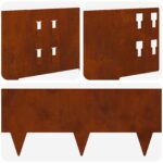 vidaXL Obrubník trávnika 30 pcs 100 x 20 cm Oceľ Hrdzavý – Obrázok 8