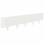 vidaXL Obrubník trávnika 30 pcs 100 x 25 cm Oceľ Biela – Obrázok 6