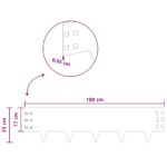 vidaXL Obrubník trávnika 30 pcs 100 x 25 cm Oceľ Biela – Obrázok 9