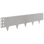 vidaXL Obrubník trávnika 10 pcs 100 x 25 cm Oceľ Strieborná – Obrázok 6