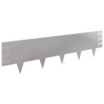 vidaXL Obrubník trávnika 30 pcs 100 x 25 cm Oceľ Strieborná – Obrázok 2