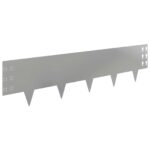vidaXL Obrubník trávnika 10 pcs 100 x 25 cm Oceľ Strieborná – Obrázok 2