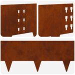 vidaXL Obrubník trávnika 10 pcs 100 x 25 cm Oceľ Hrdzavý – Obrázok 8