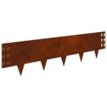 vidaXL Obrubník trávnika 30 pcs 100 x 25 cm Oceľ Hrdzavý – Obrázok 2