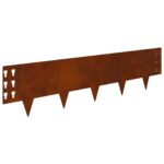 vidaXL Obrubník trávnika 30 pcs 100 x 25 cm Oceľ Hrdzavý – Obrázok 7