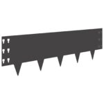 vidaXL Obrubník trávnika 10 pcs 100 x 30 cm Oceľ Čierna – Obrázok 6