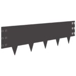 vidaXL Obrubník trávnika 30 pcs 100 x 30 cm Oceľ Čierna – Obrázok 2