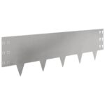 vidaXL Obrubník trávnika 20 pcs 100 x 30 cm Oceľ Strieborná – Obrázok 2