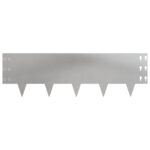 vidaXL Obrubník trávnika 20 pcs 100 x 30 cm Oceľ Strieborná – Obrázok 5