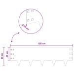 vidaXL Obrubník trávnika 20 pcs 100 x 30 cm Oceľ Strieborná – Obrázok 9