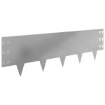vidaXL Obrubník trávnika 30 pcs 100 x 30 cm Oceľ Strieborná – Obrázok 2