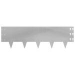 vidaXL Obrubník trávnika 30 pcs 100 x 30 cm Oceľ Strieborná – Obrázok 5