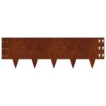 vidaXL Obrubník trávnika 10 pcs 100 x 30 cm Oceľ Hrdzavý – Obrázok 6