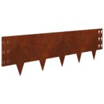 vidaXL Obrubník trávnika 30 pcs 100 x 30 cm Oceľ Hrdzavý – Obrázok 2