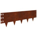 vidaXL Obrubník trávnika 30 pcs 100 x 30 cm Oceľ Hrdzavý – Obrázok 7