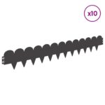 vidaXL Obrubník trávnika 10 pcs 103 x 15 cm Oceľ Čierna – Obrázok 3