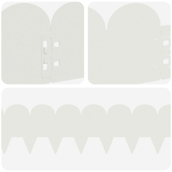 vidaXL Obrubník trávnika 30 pcs 103 x 15 cm Oceľ Biela – Obrázok 7