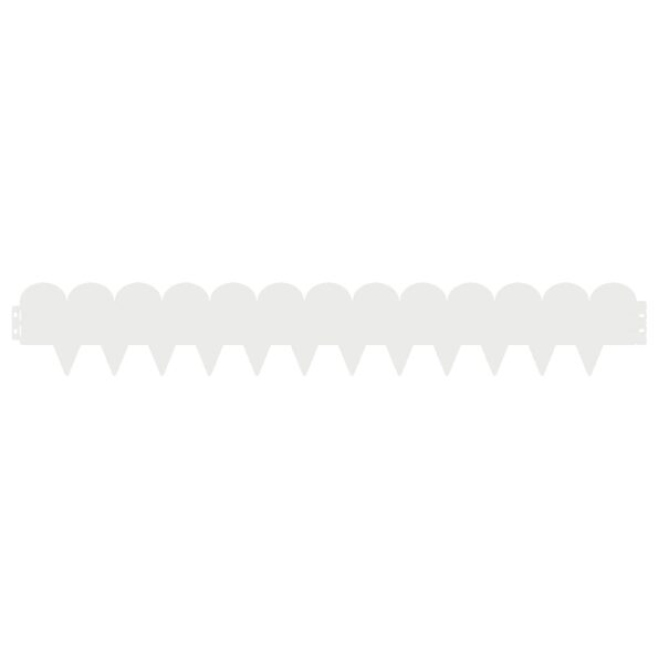 vidaXL Obrubník trávnika 50 pcs 103 x 15 cm Oceľ Biela – Obrázok 5