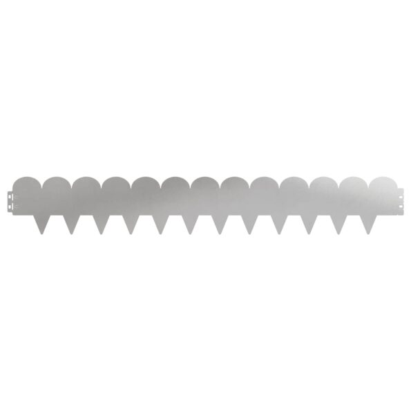 vidaXL Obrubník trávnika 30 pcs 103 x 15 cm Oceľ Strieborná – Obrázok 5