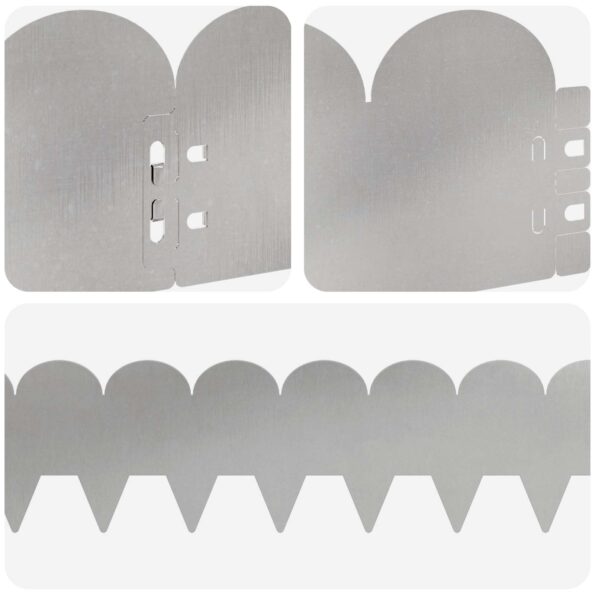 vidaXL Obrubník trávnika 50 pcs 103 x 15 cm Oceľ Strieborná – Obrázok 7