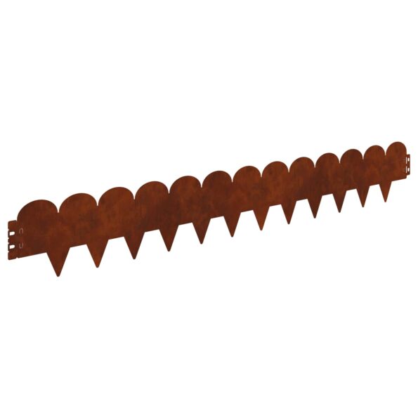 vidaXL Obrubník trávnika 20 pcs 103 x 15 cm Oceľ Hrdzavý – Obrázok 7