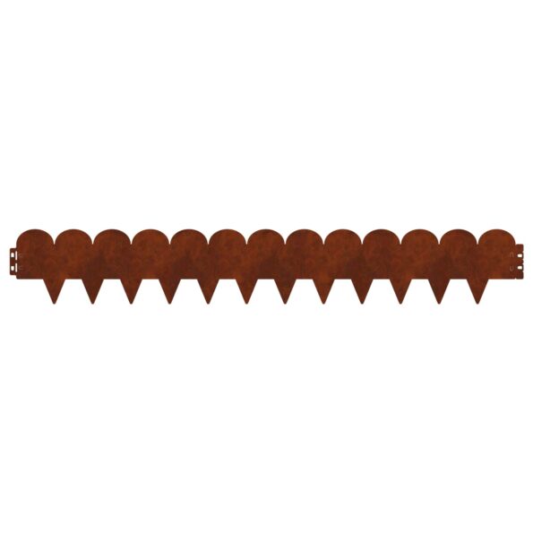vidaXL Obrubník trávnika 50 pcs 103 x 15 cm Oceľ Hrdzavý – Obrázok 6
