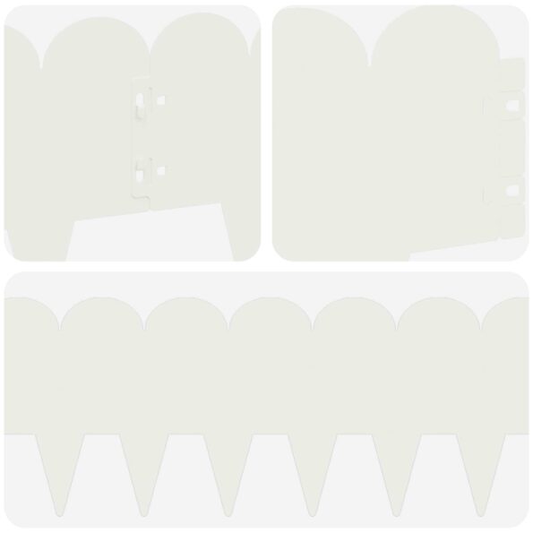 vidaXL Obrubník trávnika 30 pcs 103 x 20 cm Oceľ Biela – Obrázok 7