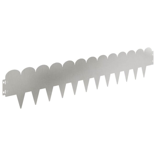 vidaXL Obrubník trávnika 30 pcs 103 x 20 cm Oceľ Strieborná – Obrázok 2