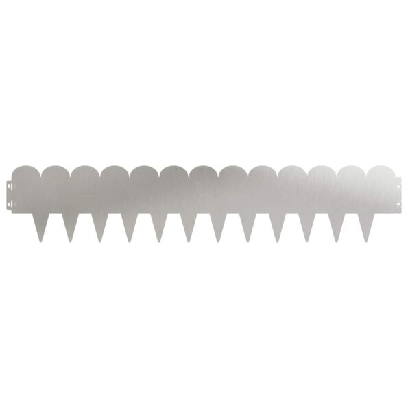 vidaXL Obrubník trávnika 30 pcs 103 x 20 cm Oceľ Strieborná – Obrázok 5