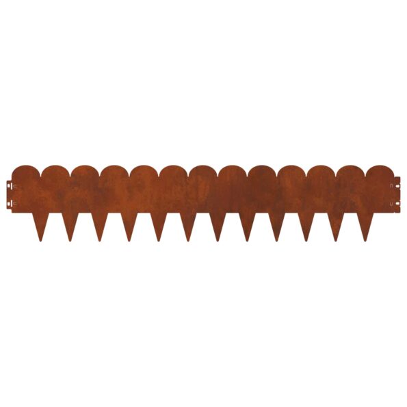 vidaXL Obrubník trávnika 10 pcs 103 x 20 cm Oceľ Hrdzavý – Obrázok 6