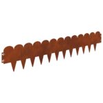 vidaXL Obrubník trávnika 30 pcs 103 x 20 cm Oceľ Hrdzavý – Obrázok 2