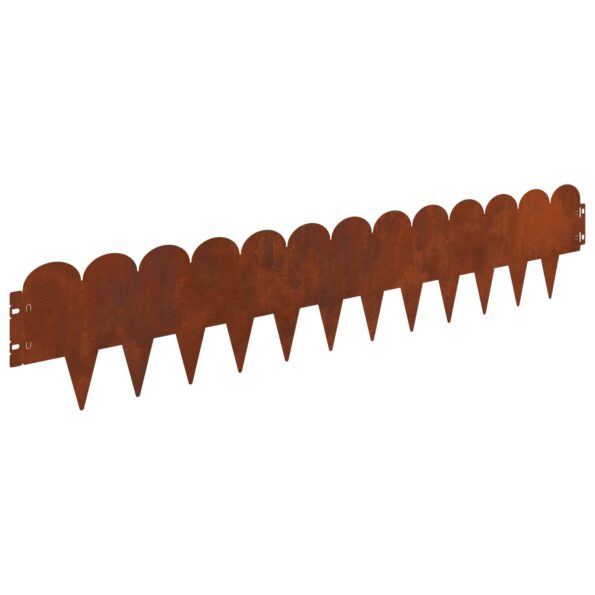 vidaXL Obrubník trávnika 30 pcs 103 x 20 cm Oceľ Hrdzavý – Obrázok 7