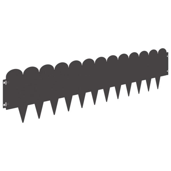 vidaXL Obrubník trávnika 30 pcs 103 x 25 cm Oceľ Čierna – Obrázok 2