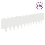 vidaXL Obrubník trávnika 30 pcs 103 x 25 cm Oceľ Biela – Obrázok 3