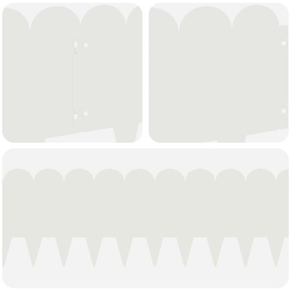 vidaXL Obrubník trávnika 30 pcs 103 x 25 cm Oceľ Biela – Obrázok 7