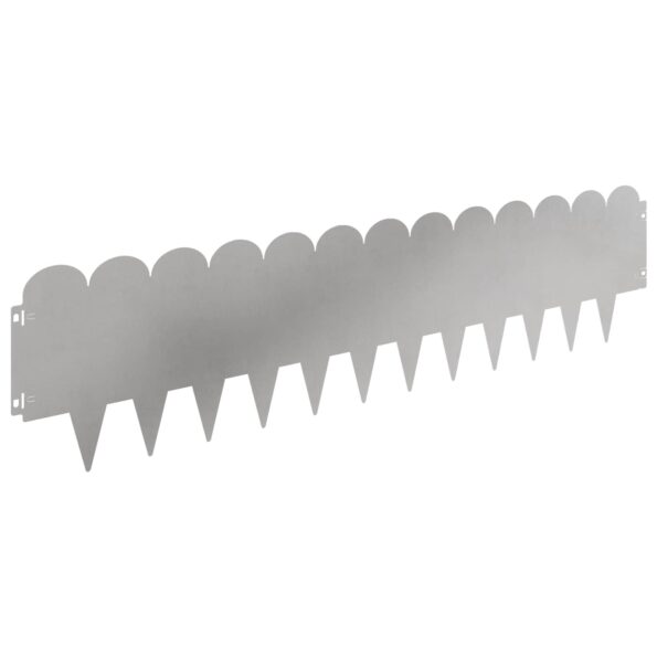 vidaXL Obrubník trávnika 30 pcs 103 x 25 cm Oceľ Strieborná – Obrázok 2