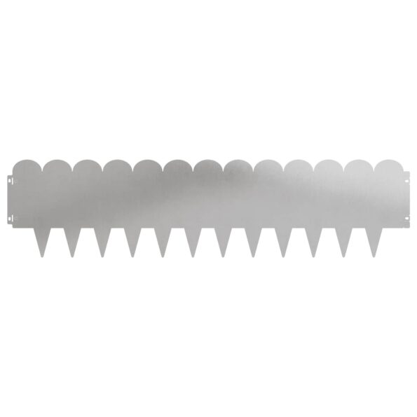 vidaXL Obrubník trávnika 30 pcs 103 x 25 cm Oceľ Strieborná – Obrázok 5
